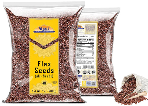 Rani Flax Seeds Whole Raw (Alsi, Linum usitatissimum) 7oz (200g) ~ All Natural | Gluten Friendly | Non-GMO | Kosher | Vegan | Indian Origin...