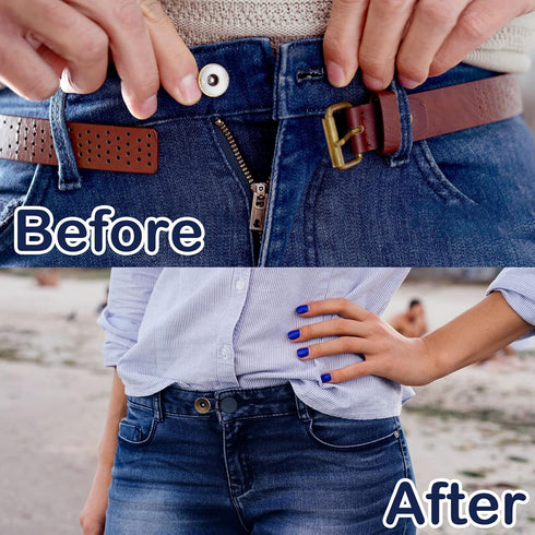 18 Pcs Pants Button Extender, Flexible Waistband Extenders Buttons Jeans Button Extender for Dress Shirts, Silicone Collar Extenders Shirt Pants W...