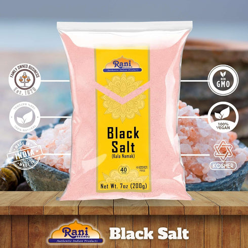 Rani Black Salt Powder (Kala Namak) Mineral 7oz (200g) ~ Unrefined, Pure and Natural | Vegan | Gluten Friendly | NON-GMO | Indian Origin | Perfect...