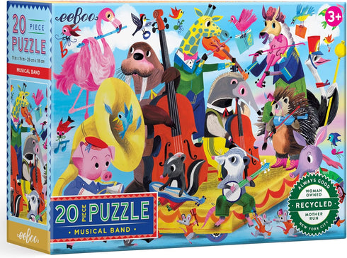 eeBoo: Musical Band 20 Piece Puzzle for Kids, Encourages Hand-Eye Coordination, Fine Motor Skills, and Problem Sloving, 15" x 11" When Completed, ...