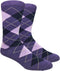 Men's FineFit Arygle Dress Trouser Socks Assorted Colors - You Choose! (Heather Purple)...
