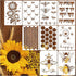 Bee Stencils for Painting on Wood Crafts Reusable A4 Honey Bee Honeycomb Stencil Art Paint on Wall Canvas Pattern Sunflower Paint Stencils for Car...