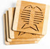 4pcs Bamboo Trivets for Hot Dishes, 6x6 inch Fish-Shaped Wood Hot Pads for Countertops and Kitchen, Decorative Trivets for Hot Pots and Pan, Versa...