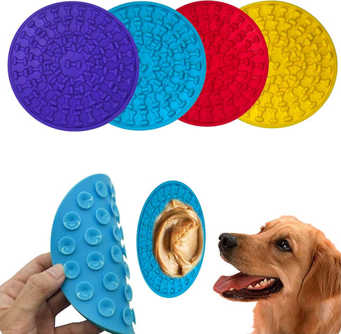 4pc’s Boredom & Anxiety Reduction Slow Feeders for Dogs; Ideal for Food, Treats, Yogurt, and Peanut Butter. Slow Feed Dog Bowl: A Fun Alternative!...