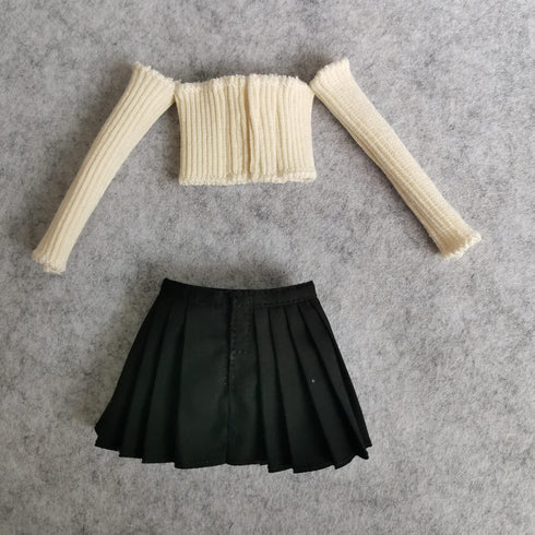 1/6 Scale Figure Clothes Sweater Top+Skirt Outfit Costume for 12 inch Female Action Figure Phicen/TBLeague (White)...