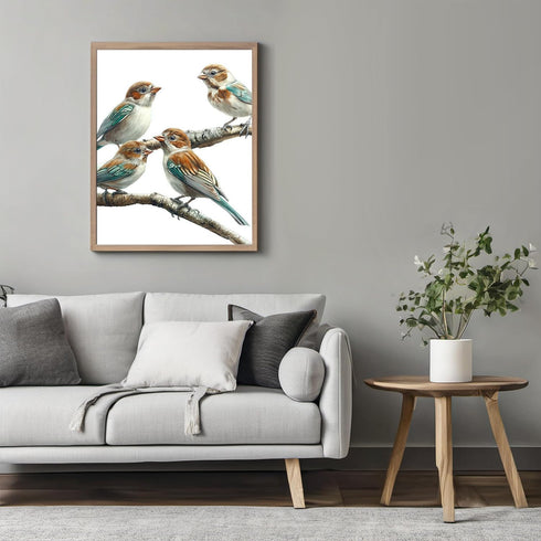 Posterizer 1 pcs-cute little birds on a branch serene scene poster -2-Art for Animal Lovers Gift for Men Women Teens Decor for Home & Office- unfr...