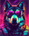 African Wolf Painting Graffiti Animal WearingSunglass Paint by Number Kits 16 x 20 inch Canvas DIY Wildlife Oil Painting for Kids Adults Beginner ...