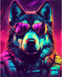 African Wolf Painting Graffiti Animal WearingSunglass Paint by Number Kits 16 x 20 inch Canvas DIY Wildlife Oil Painting for Kids Adults Beginner ...
