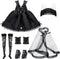 6 Pcs Gothic Doll Clothes and Accessories 11.81'' Black Doll Clothes Outfits Wedding Tutu Ballet Dress for Girl Doll Outfits Party Princess Gown f...