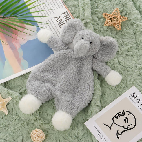 Apricot Lamb Stuffed Animals Security Blanket Gray Elephant Infant Nursery Character Blanket Luxury Snuggler Plush(Gray Elephant, 10 Inches)...