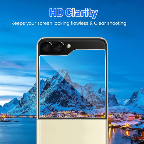 TQLGY 6 in 1 for Samsung Galaxy Z Flip 5 Screen Protector, 2 Pack Inside Flexible TPU Film, 2 Pack Back Tempered Glass Screen Protector and 2 Pack...