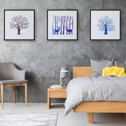 8 Pieces Reusable Tree Stencils Aspen Trees Stencils Reversed Branches Stencils Painting Tree Template Plastic Drawing Stencils for Canvas Wood Wa...