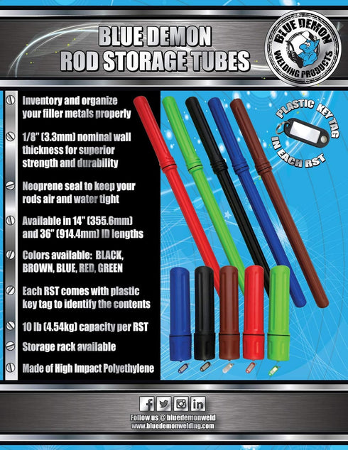 Blue Demon RST-36-BLACK Rod Storage Tube, Black...