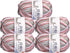 uxcell Cotton Blend Yarn, 5 Pack of 50g/1.76oz Soft Crochet Craft Yarns for Knitting and Crocheting Craft Projects, Pink-Grey......