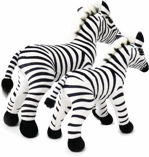 Ice King Bear Mom and Baby Stuffed Animals Set Zoo Wild Animals (Zebra)...