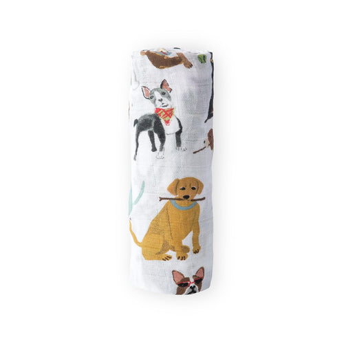 Little Unicorn – Woof Cotton Muslin Swaddle Blanket | Single | 100% Cotton | Super Soft | Newborns and Infants | Large 47” x 47” | Machine Washabl...
