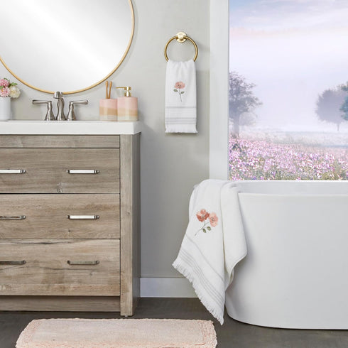 SKL HOME by Saturday Knight Ltd. - U1108010830203 Misty Floral 2-Piece Hand Towel Set, White...