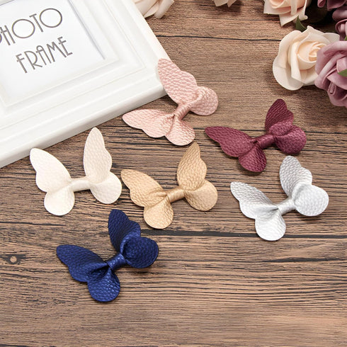 6 Pcs Butterfly Hair Clips Solid Color Lychee Veins Bow Hair Accessories Cute Fashionable Banger Hair Barrettes Holiday Headdress Hairpin, Girls W...
