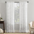 No. 918 Yvette Trellis Jacquard Sheer Rod Pocket Curtain Panel, 52" x 84", White...