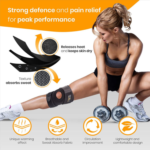 Compression Knee Brace for Running - Knee Support for Working Out - Sports Knee Braces for Men and Women - Knee Stabilizer for Meniscus Tear ACL A...