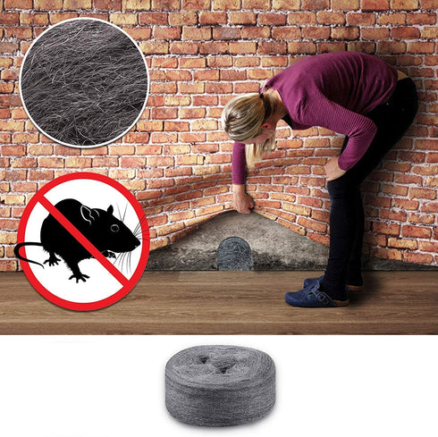 Steel Wool for Mice Control - |15FT (150G)| - Steel Wool 0000 Fill Fabric Fine Wire Wool to Keep Annoying Animals away from Holes Wall Cracks Vent...