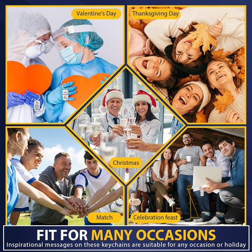 Yinkin 16 Pcs Motivational Keychains Bulk Thank You Keychains with Inspirational Quotes Team Gifts, Christmas Appreciation Gifts for Staff, Friend...