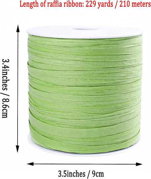 Whaline 229 Yards Christmas Raffia Paper Ribbon Craft Packing Paper Twine for Festival Gifts, DIY Decoration and Weaving, Christmas 1/4 inch Width...
