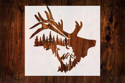 Bull Elk Stencil, Reusable 10 mil Mylar, for Airbrush, Murals, Tees, and More, DIY Art & Craft Supplies STENCILAIR...