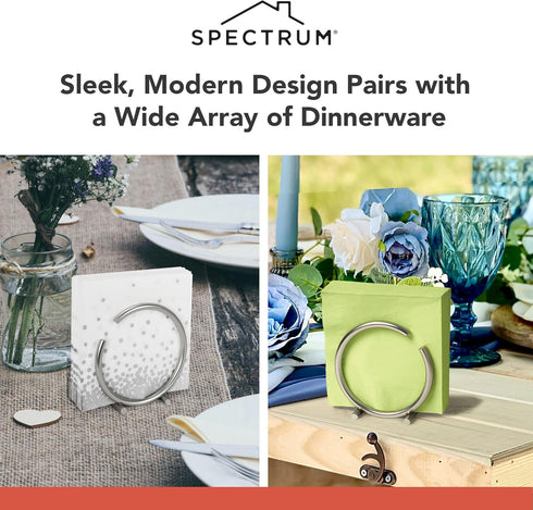Spectrum Diversified Euro Round Napkin Holder, Satin Nickel, Model Number: 50278...