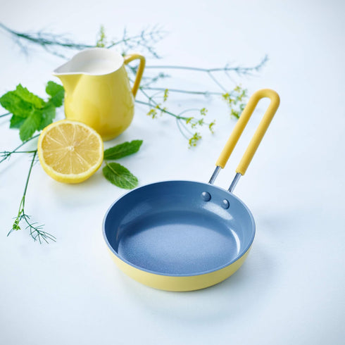 GreenPan Mini Healthy Ceramic Nonstick, 5" Round Egg Pan, PFAS-Free, Dishwasher Safe, Stay Cool Handle, Yellow...