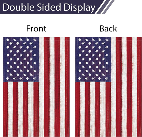 American Flag USA Garden Flag 12x18 Inch Double Sided, Patriotic 4th of July Yard Flag for Independence Day Outdoor House Decorations (1PC,ONLY FL...