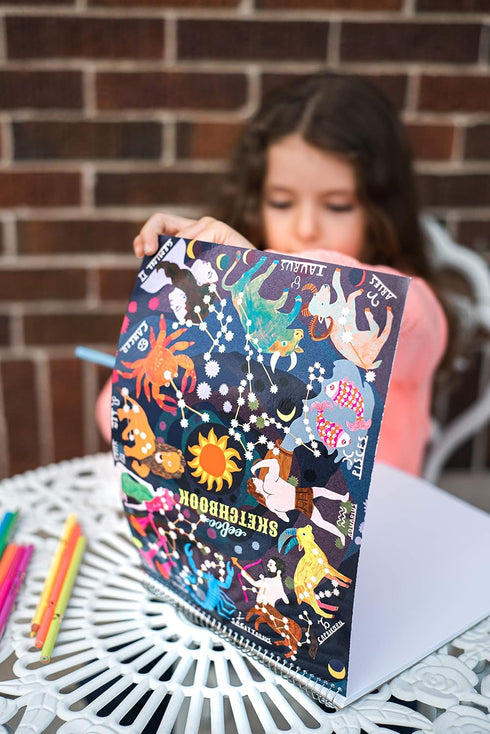 eeBoo: Zodiac Sketchbook/60 Pages, Inspires Artists of All Ages, Allows Doodling, Coloring, Sketching, or Creative Artwork, Perfect for Children o...