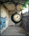 Posterizer-surreal street art scene-melting classic clock -1-Abstract & Modern Art Gift for Street Art, Mural Fans Living Room Bedroom Decor- unfr...