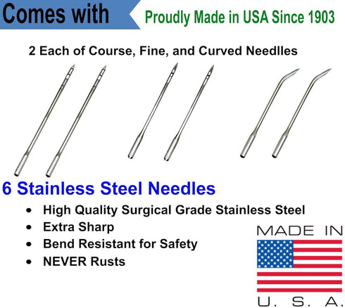 Leather, Canvas Sewing Awl Needle Refills, Replacement Threads, for Awl for All Stitching Tool – Made in USA...