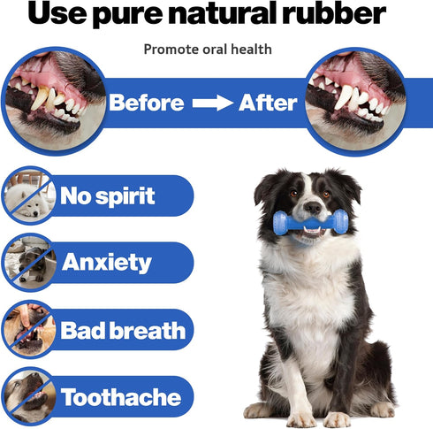 Puppy Chew Toy for Teething, Set of 2 Cooling Puppy Toys Made from Natural Teething Rubber, Cleans Teeth and Promotes Oral Health, Fit with Treats...