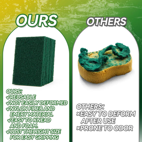 Heavy Duty Scouring Pad - 12PCS Scouring Pads for Heavy Duty Cleaning Scrubbing Pads for Kitchen Bathroom Household Cleaning Dish Scrubber Scrub S...