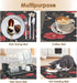 Coffee Mat for Countertops, Mushroom Red Floral Black Dish Drying Mat 2 Pcs for Kitchen Coffee Bar Accessories, Fit Under Coffee Maker Espresso Ma...