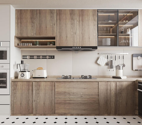 Thick Brown Wood Contact Paper Peel and Stick Wallpaper Roll Self Adhesive Countertops Waterproof Removable Faux Wood Grain Vinyl Wrap Matte Burnt...