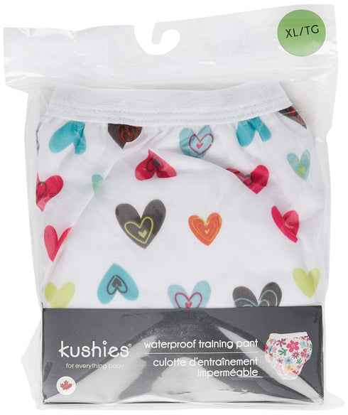 Kushies Baby Waterproof Training Pant (38-44 Pounds), Doodle White Hearts, X-Large...