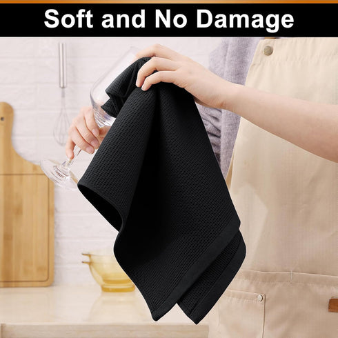 Homaxy 100% Cotton Kitchen Towels - Waffle Weave Soft and Absorbent Dish Towels - 4 Pack Quick Dry Kitchen Hand Towels - 16 x 26 Inches Dish Towel...