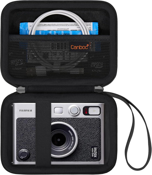 Canboc Carrying Case Compatible with Fujifilm Instax Mini EVO Instant Camera, Mesh Pocket fit Instax Mini Instant Film and Cable, Black...