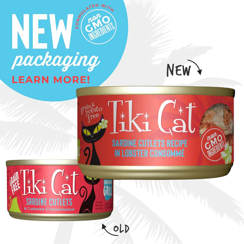 Tiki Cat Grill Wet Cat Food, Sardine Cutlets in Lobster Consomm?, 2.8 oz. Cans (12 Count)...