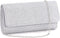 Women's Evening Bag Silver Square Exquisite Handbag Crossbody Shoulder Bag Purses for Dressy Party Prom Wedding...
