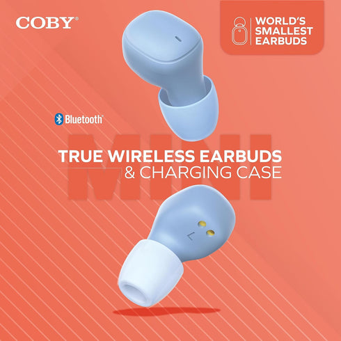 Coby Mini True Wireless Earbuds | Compact Lightweight in-Ear Headphones w/Case | World’s Smallest Wireless Ear Buds w/Built-in Mic | Wireless Head...