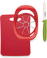 Farberware Healthy Eating Set (Apple Slicer, Paring Knife, Small Cutting Mat), 3-Piece, Red and Green...