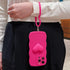 Hot Pink Heart Phone Case Compatible with iPhone 11, Cute 3D Big Love Heart Phone Case, Curly Wave Shape Heart Phone Cover with Heart Bracelet for...