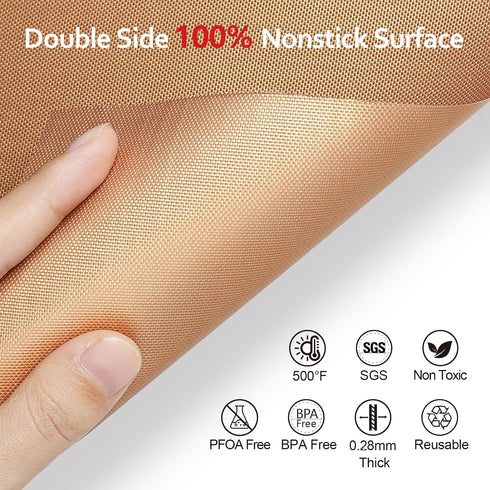 2 Pack Copper Oven Liners for Bottom of Oven, Oven Protector 16x24 Inch Thick Heavy Non Stick Teflon Oven Mats, BPA and PFOA Free Reusable Baking ...