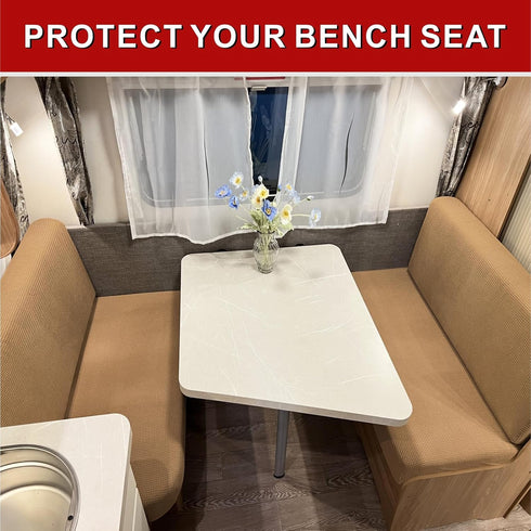 Dulepax RV Dinette Cushion Covers, Replacement Camper Cushions Cover, Camel Stretchable Fabric RV Dinette Seat Covers, Cushion Slipcovers for Trai...