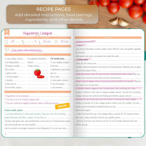 Clever Fox Recipe Book - Make Your Own Family Cookbook & Blank Recipe Notebook Organizer, Empty Cooking Journal to write in recipes, A5, stores 60...
