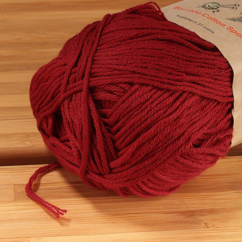 JubileeYarn Bamboo Cotton Sport Yarn - 50g/Skein - Red Hot Red - 4 Skeins...